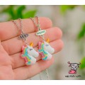 Кулоны для двоих друзей "Best Friends. Единороги радуга". Цена за 1 комплект